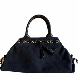 VTG Y2K Dooney & Bourke Elegant Black Shoulder Bag Girly Logo Purse AUTHENTIC